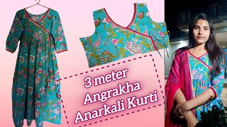 Angrakha kurti cutting amp stitching Desingner angrakha dress Cutting and stitching tutorial [upl. by Neggem]