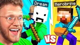 DREAM vs HEROBRINE Minecraft BATTLE epic [upl. by Xavler]