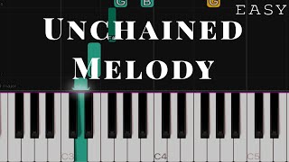 Unchained Melody  The Righteous Brothers  EASY Piano Tutorial [upl. by Emmi744]