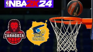 LIGA ENDESA 20232024 Casademont Zaragoza vs Gran Canaria SIMULACIÓN NBA2K24 4K [upl. by Ennairb]