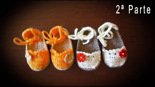 Como tejer alpargatas o esparteñas de bebe en crochet paso a paso PARTE 2 [upl. by Llednar]