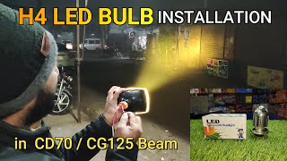 H4 Led Headlight Bulb  How to Installed in CG125 Headlight  Autopointpk [upl. by Woodley]