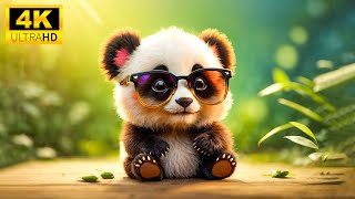 Baby Animals 4K  Funny And Colorful Animals With Relaxing Music Colorfully Dynamic [upl. by Dleifxam]