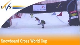 FIS Snowboard Cross World Cup Montafon Highlights  Mens [upl. by Nivk978]