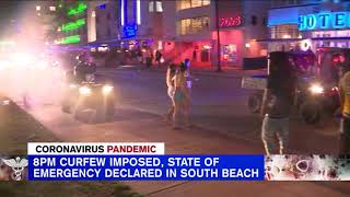 Miami sets earlier curfew after massive spring break crowds fights [upl. by Pyne843]