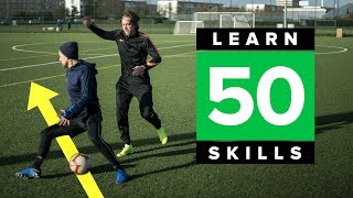 LEARN 50 MATCH SKILLS  Awesome football skills tutorial [upl. by Yeh957]