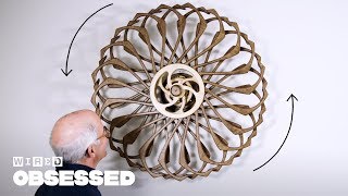 How This Guy Builds Mesmerizing Kinetic Sculptures  Obsessed  WIRED [upl. by Dnomad]