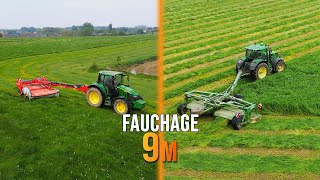 Fauchage dherbe amp raygrass  John Deere 6R 6M  Faucheuse Khun Krône [upl. by Conan749]