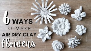 How to Make Easy Air Dry Clay Flowers  Beginners Tutorial [upl. by Anikal210]