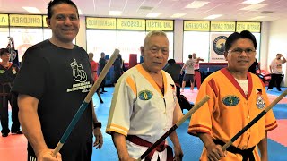 GM DIONISIO CANETE teaching at ANDRE LIMA TAEKWONDO academy LOS ANGELES USA Doce Pares Eskrima Kali [upl. by Daht]