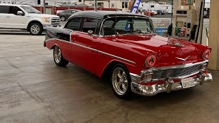 56 Chevy 210 custom cam ZZ4 sbc first drive with 3” exhaust And flyby [upl. by Herald]