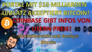 10 MILLIARDEN Portal akzeptiert BITCOIN Coinbase gibt Infos weiter Analyse BTC  Kryptowährung [upl. by Marissa]