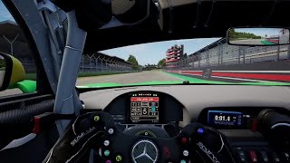 ACC Imola Mercedes AMG GT4 2016 Dry Track Guide Hotlap  Telemetry [upl. by Jennilee]