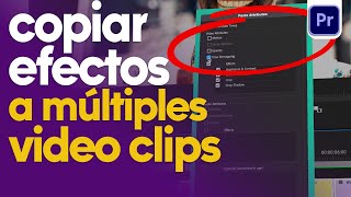 Tutorial Premiere Pro Cómo Aplicar EFECTOS a Múltiples Clips [upl. by Chaille]