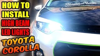 How to Install LED high Beam lights 9005 on Toyota Corolla [upl. by Keavy]