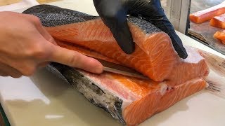 Salmon Cutting Skills 鮭魚切割技能  How to Cut a Salmon for Sashimi [upl. by Okihcim197]