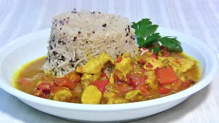 Hähnchen Curryschnelles Chicken Curry mit KokosmilchHähnchen Geschnetzeltes mit Curry und Paprika [upl. by Cirtap]