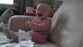 Baby Laughing Hysterically at Ripping Paper Original [upl. by Katalin34]