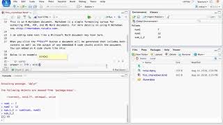 Showing the Console interacting with an R Markdown document R chunk [upl. by Serdna]