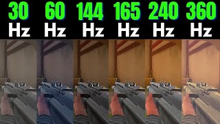 valorant 30hz vs 60hz vs 144hz vs 165hz vs 240hz vs 360hz [upl. by Petersen665]