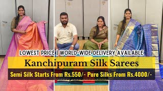 ➡️💥 Kanchipuram Pure Silk Sarees  Soft Silk amp Wedding Silk Sarees  KP Silks Kanchipuram Saree Shop [upl. by Lehrer577]