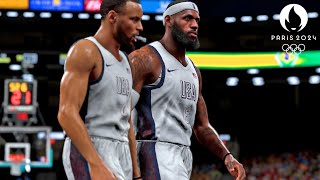 LeBron x Steph Takeover  NBA 2K24 Olympics Mode  USA vs Brazil  Ultra Realistic Gameplay [upl. by Riatsala]