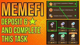 MemeFi how to deposit 6 stars and complete this task  MemeFi complete all airdrop criteria [upl. by Moyra623]