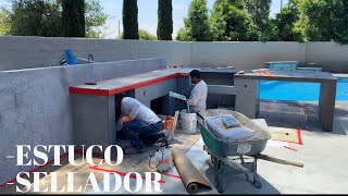 PROYECTO COCINA EXTERIOR ESTUCO Y SELLADO DE ENCIMERAS [upl. by Deevan]