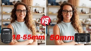 Canon 50mm Prime Lens Vs 1855mm Kit Lens  Nifty Fifty Vs Zoom Lens [upl. by Jeannine45]