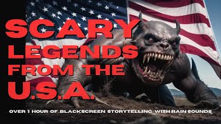 Scary Legends From The USA  Black Screen Horror Fantasy Rain Storytelling Lore Audio Book Tales [upl. by Oznol]