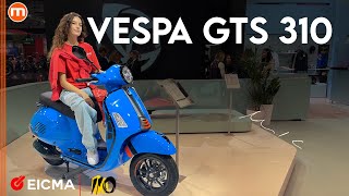 Vespa GTS 310  La più potente di sempre a EICMA 2024 [upl. by Atinuahs]