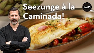 Rezept Ganze Seezunge auf mediterranem Gemüse  GaultMillau Schweiz [upl. by Janik]