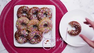 Vegan Donuts with Chocolate Protein Glaze [upl. by Garvey]