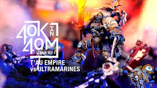 Tau Empire vs Ultramarines Warhammer 40k in 40 minutes Battle in Space [upl. by Winfield726]