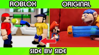 SML ROBLOX Detective Jeffy Original VS Roblox Movie  Side by Side [upl. by Ylim219]