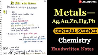 Chemistry  Chapter 6 Metals amp its compounds  Lec31 Part4 General Science [upl. by Loralee]