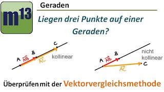 Liegt ein Punkt auf der Gerade  Liegen 3 Punkte auf einer Geraden  mit Vektorvergleichsmethode [upl. by Sioux]