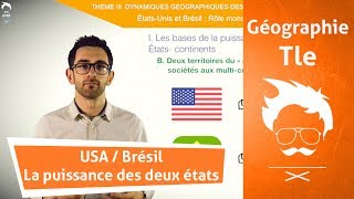 Géographie  Terminale  USABrésil Les bases de la puissance des deux étatscontinents [upl. by Scarface]