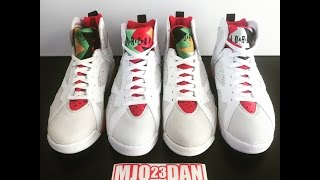 A Review and Comparison of The Air Jordan 7 Hare OG vs 2015 [upl. by Ahsei281]