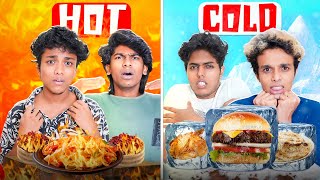 HOT 🥵 vs COLD 🥶 Food Eating Challenge 😂 We Talks wetalks [upl. by Irak484]