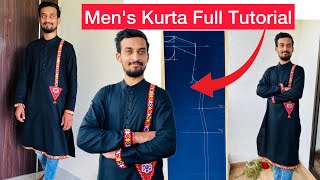 Mens kurta cutting and stitching By Kruti Kamli  Mens Kurta Banana Sikhe  Mens Kurta Full Tutorial [upl. by Arotahs242]