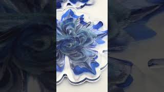 3dbloom BEAUTIFUL blue and silver resincoasters resinart customcarvingandepoxyuk 🔥 subscribe [upl. by Aicsila]