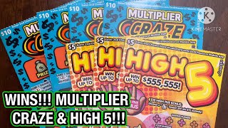 WINS MULTIPLIER CRAZE amp HIGH 5 CA Scratchers [upl. by Carroll]