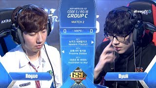 2017 GSL Season 2Code S Ro16 Group C Match2 Rogue vs ByuN [upl. by Barbey]