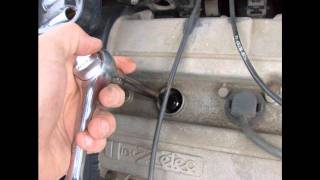 Changing Sparkplugs on 1997 Ford Contour  Mercury Mystique zetec 4 cylinder engine [upl. by Neyut]