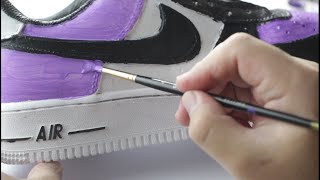 Purple Custom Nike Air Force 1 🎨🎨 [upl. by Blackington]