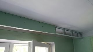 ниша для штор с усилением под натяжной потолок Plasterboard install [upl. by Kynthia]