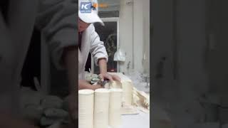 How dumpling wrappers are made [upl. by Bailar]