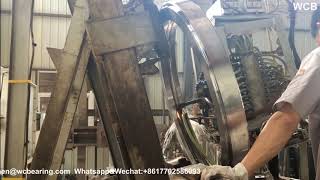 WCB Slewing bearing ring swing gear turntable production  heat treatment quenching [upl. by Ellora]