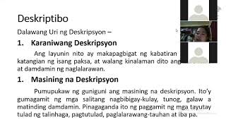 Fil 1 Yunit 6  Mga Batayang Uri ng Diskurso [upl. by Tnarg921]